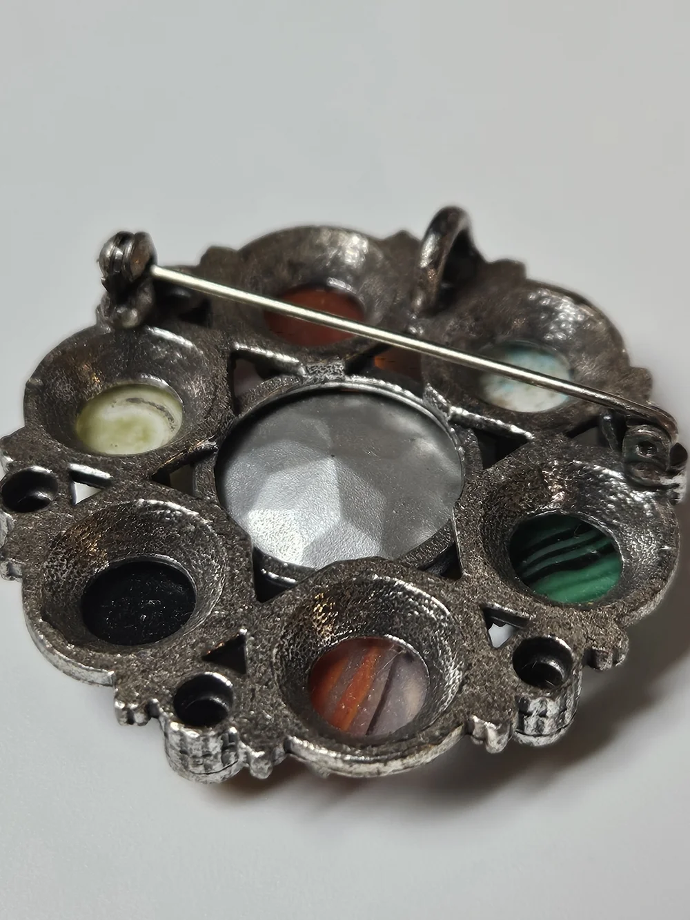 Miracle Multicolor Cabochon and Amber Crystal Brooch